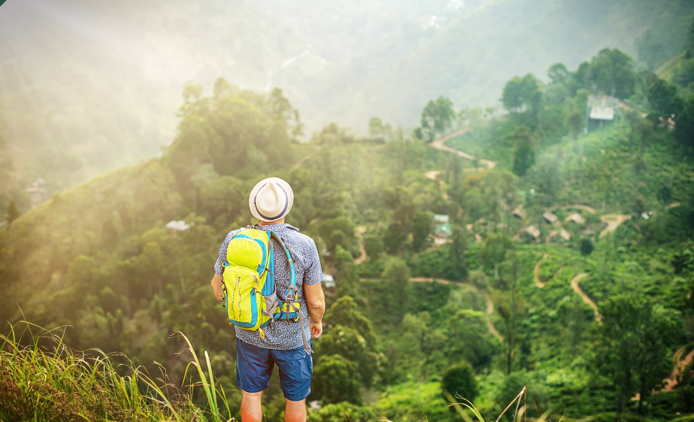 Hiker exploring the hills near Ella in Sri Lanka