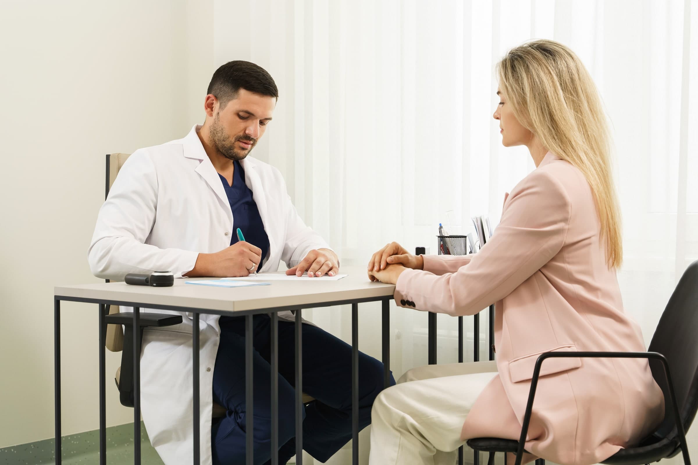 Doctor consulting with a patient in a clinic