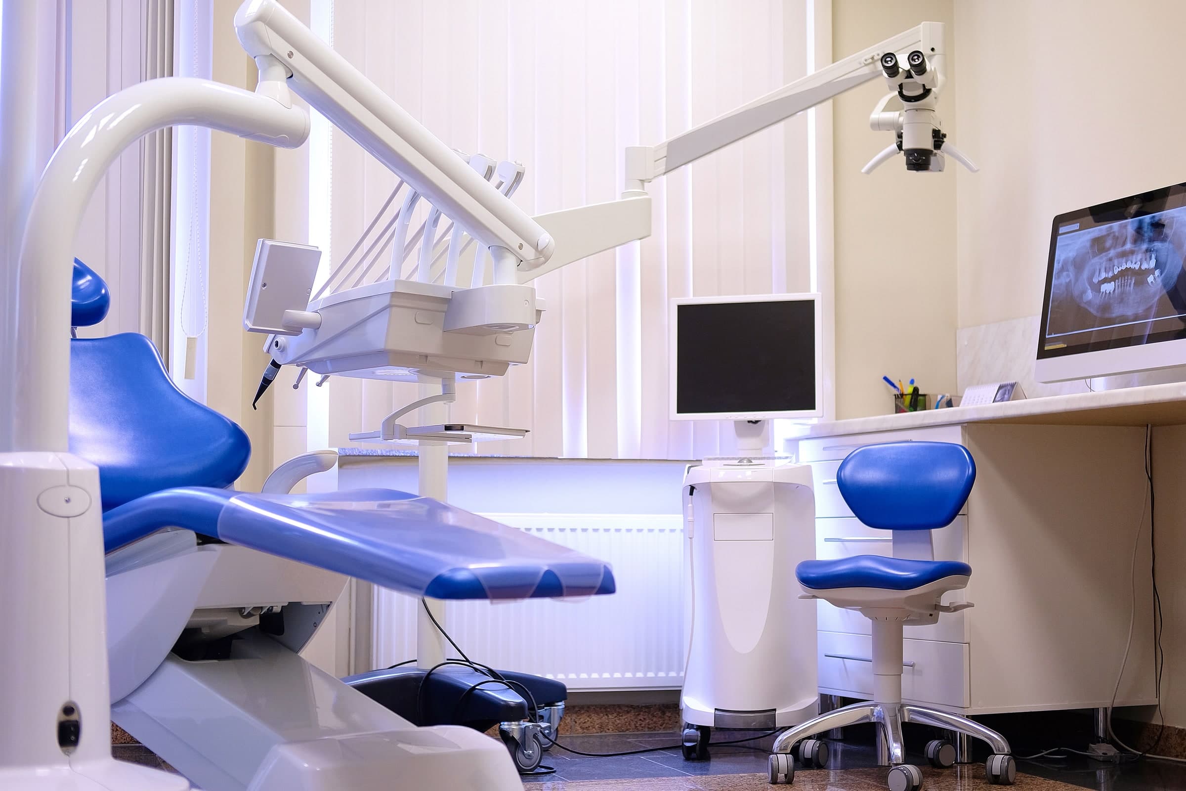 Dental treatment chair and equipment in a clinic